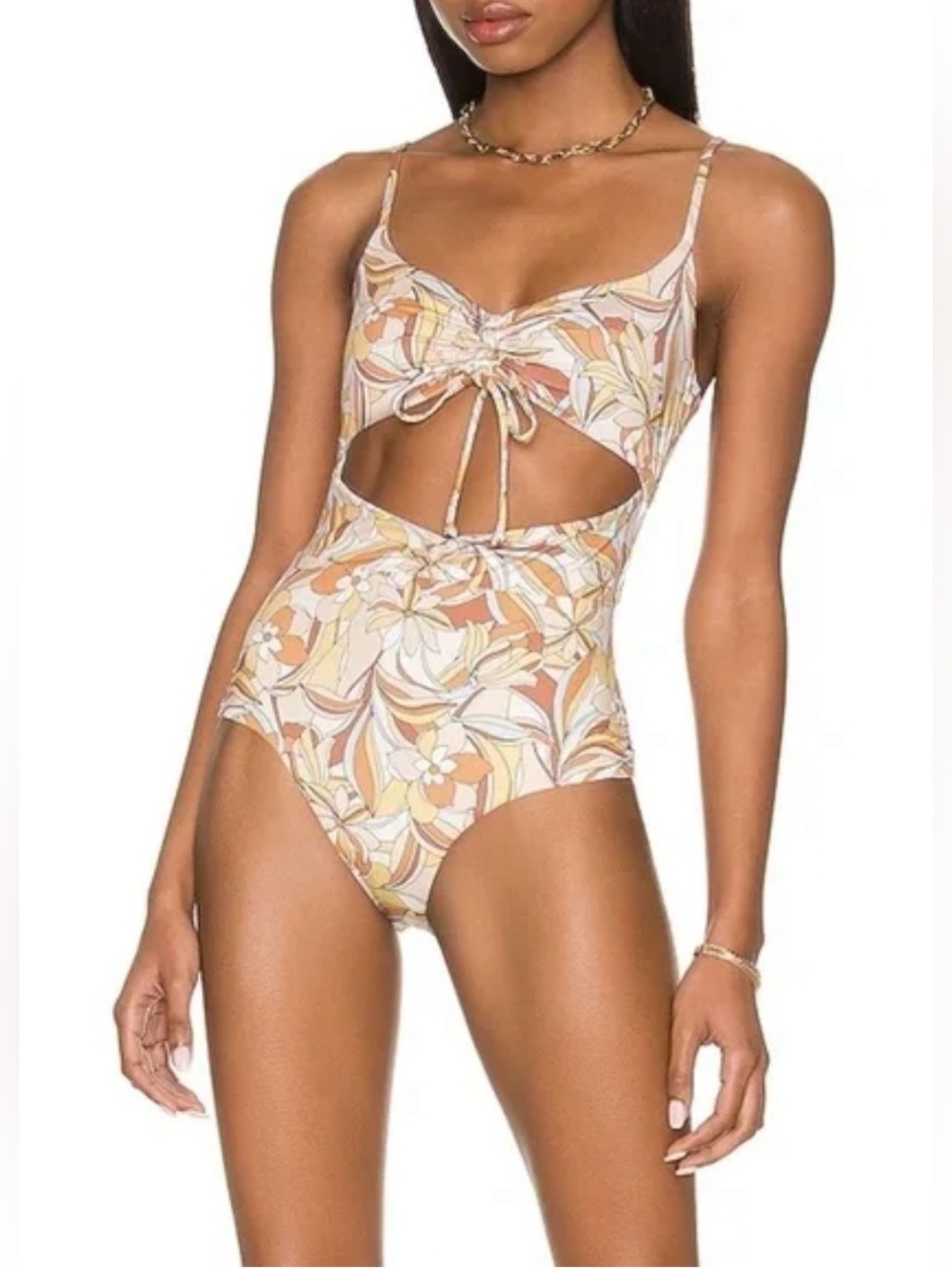 New L*SPACE Rumi One Piece Swimsuit Souldshine Floral Print Size Small